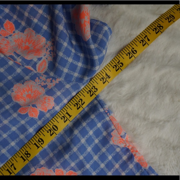 Blue and White with Neon Floral Print Shrug - Picture 5 of 5